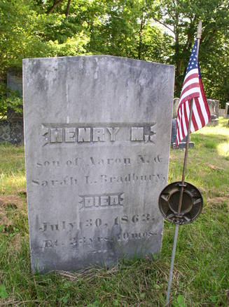 Henry M Bradbury gravestone